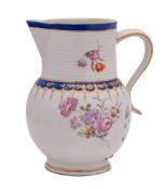 A Derby jug of 'Price' shape with scroll handle and reeded neck,