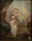 English School (late 18th/early 19th century) A portrait of two children in an interior,