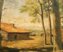 * Roland Oudot (French, 1897-1981) Farmstead signed and dated 1926 oil on board 37 x 45cm.