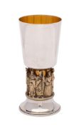 A parcel gilt silver 'Winchester Cathedral' goblet, Hector Miller for Aurum Designs,