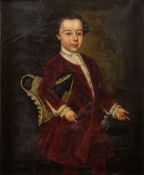 Follower of Thomas Hudson (British, 1701-1779) Portrait of a young gentleman three-quarter length,