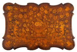 A Dutch walnut and marquetry low boy side table in late late 17th century style,
