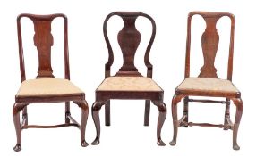 A late George I or George II walnut side chair,