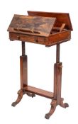 A Regency rosewood metamorphic reading table duet stand,