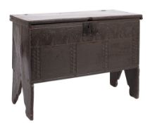 An oak 'six plank' coffer,