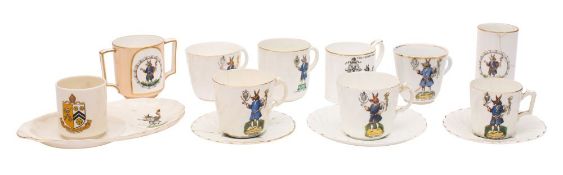 Nine various china Trusty Servant cups,