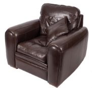 A Duresta Spitfire armchair, modern,: upholstered in Mustang Bournville leather,