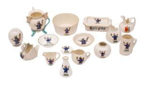 A collection of china Trusty Servant and Winchester College 'crested' wares,