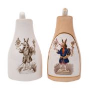 Two Victorian china Trusty Servant jugs, third quarter 19th century,