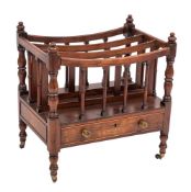 A Regency rosewood Canterbury, circa 1815; of rectangular form,