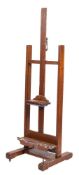 A Victorian oak studio easel,