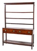 A George III oak and elm dresser,