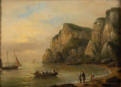 Attributed to Thomas Luny (British, 1759-1837) A coastal scene, possibly Clovelly, Devon,