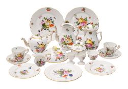 A group of Herend 'Fruit and Flowers' pattern porcelain painted with groups and sprigs of fruit and