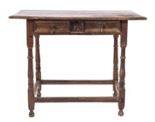 A William and Mary oak side table,