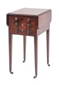 A George III mahogany and crossbanded work table,