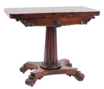 A George IV rosewood card table,