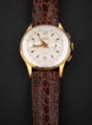 Avia Olympic gentlemans chronograph gold-plated wrist watch the dial with telemeter outer aspect