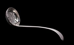 A George III silver Old English pattern sifting spoon, maker Hester Bateman, London,