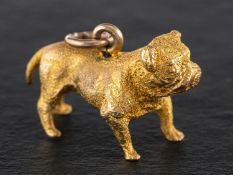 A 9ct gold English bulldog charm, with hallmarks for Birmingham, 1999, total length ca. 2.