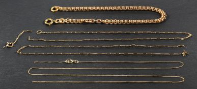 A fancy-link bracelet, with indistinct marks, length ca.