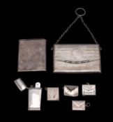 A George V silver card case in the form of a purse, maker Colen Cheshire, Chester, 1919, 10cm wide,