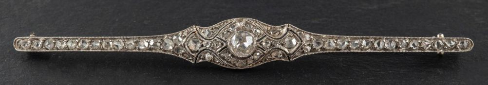 A French, Belle Époque, rose and old-cut diamond brooch, estimated weight of principal diamond ca.