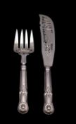 A pair of Victorian silver fish servers, maker Chawner & Co, London,