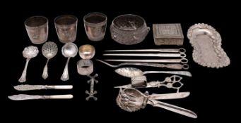 A collection of Persian, Burmese and other silver and plated wares including bowls, tumblers,