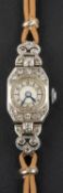 An early 20th century dress watch, set with single-cut diamonds, total estimated diamond weight ca.
