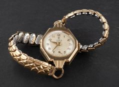 Tudor, a lady's 9ct gold cocktail watch, the dial signed 'Tudor Rose' with Arabic numerals,