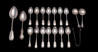 A mixed lot of silver wares, various makers and dates, includes;- napkin ring, spoons,