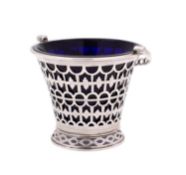 A late Victorian silver cream pail, maker Martin Hall & Co, Sheffield,
