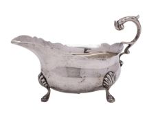 An Edward VIII silver sauce boat.