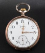 Zenith, an open-faced silver pocket watch,