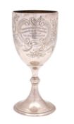 An Edward VII silver trophy cup, maker Edward Barnard & Sons, London, 1907 inscribed,