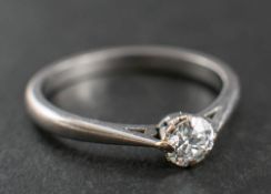 An old-cut diamond, single-stone ring, estimated diamond weight ca 0.