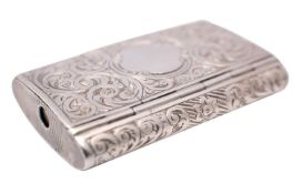 A Victorian silver vesta case, maker Alfred Taylor, Birmingham,