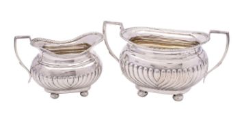 A late Victorian two-piece tea service, maker GAG, Sheffield,