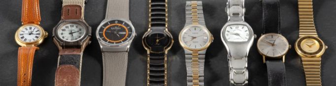 Rado, Jubile, wristwatch the black dial having gilt accents and signed Rado, Jubile,