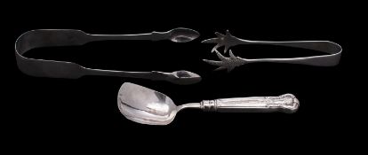 A pair of William IV provincial silver sugar tongs, maker Isaac Parkin, Exeter, 1832,