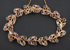 A mixed-cut sapphire bracelet, probably mid-20th century, Indian,
