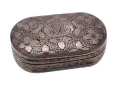 A George III silver vinaigrette, maker John Shaw, Birmingham, 1811 initialled,