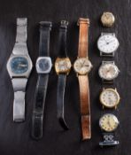 A collection of nine wristwatches, including amongst others, a Bulova, a Sekonda,