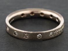 An 18ct gold, single-cut diamond, half-eternity ring, total estimated diamond weight ca. 0.