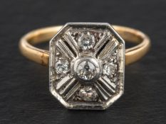 An Art Deco style, old and single-cut diamond cluster ring, total estimated diamond weight ca. 0.