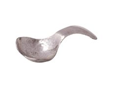 A Keswick School of Industrial Art style hammered silver caddy spoon with flared handle,