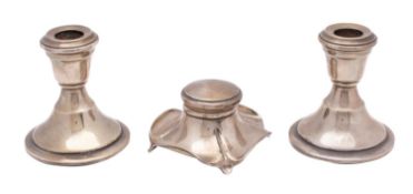 A pair of Elizabeth II silver desk candlesticks, maker Deakin & Francis Ltd, Birmingham,