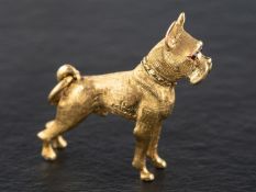 A 9ct gold Boxer charm, with hallmarks for London, 1961, total length ca. 3.2cm, total weight ca. 7.