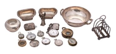A mixed collection of plated and silverwares,